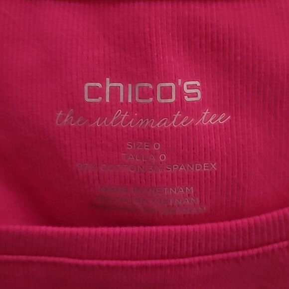 Chicos size 0 Rib basic tank  top  pink New - Picture 2 of 5